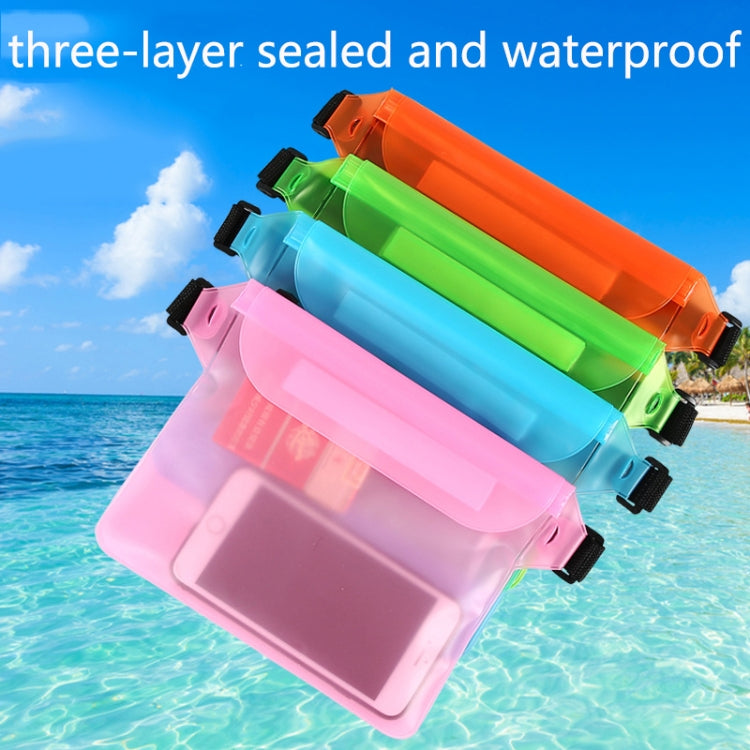10 PCS Outdoor Beach Mobile Phone Waterproof Bag Three-Layer Sealed PVC Storage Waterproof Waist Bag, White, Yellow, Purple, Green, Blue, Black, Pink, Orange