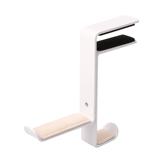 JD039 Metal Clip Earphone Holder Desktop Headset Hook, White, Black