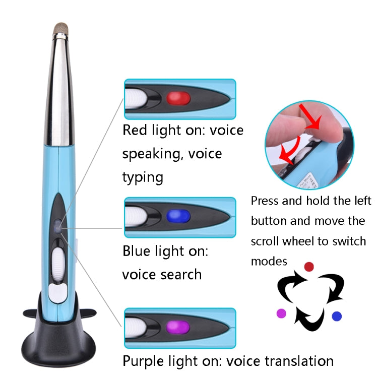 PR-06S Voice Control AI Wis Mouse Handwriting Wireless Mouse, Red, Blue, Silver Gray