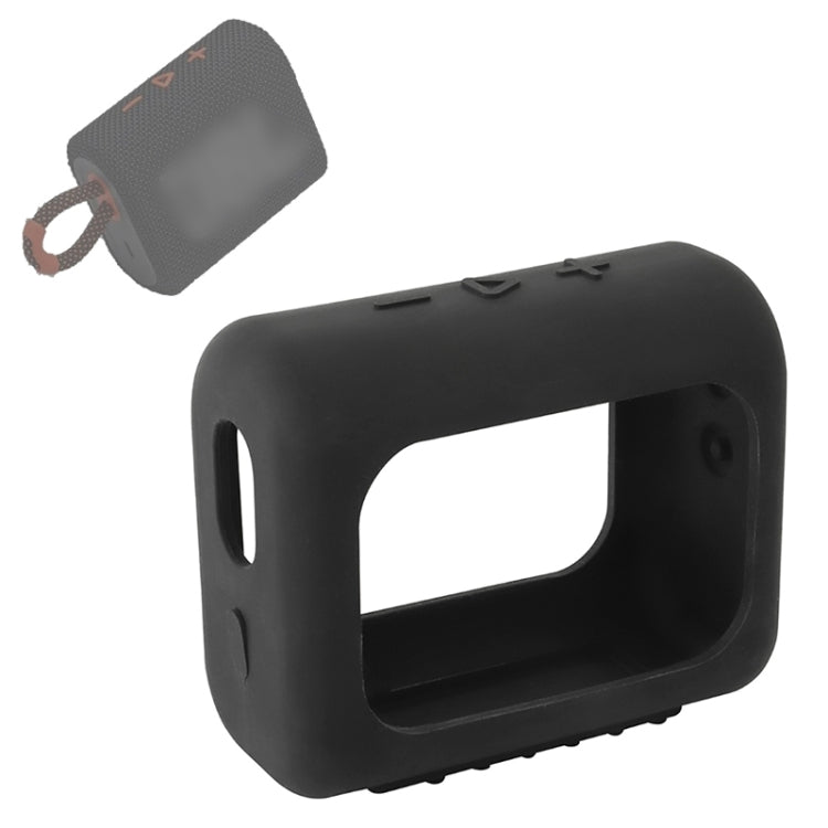 For JBL GO3 Bluetooth Speaker Silicone Cover Portable Protective Case with Carabiner, Red, Black, Silver Gray, Orange, Dark Blue, Mint Green, Army Green