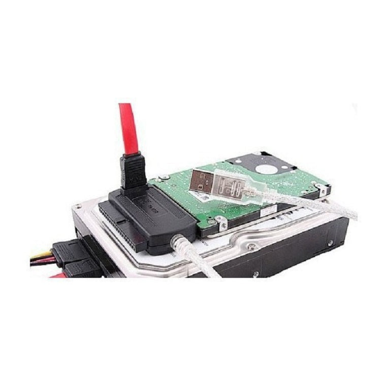 YP009 Three-Purpose USB to IDE/SATA Easy Drive Cable Hard Disk Drive Data Cable with Power Supply, US Plug Set, EU Plug Set, UK Plug Set