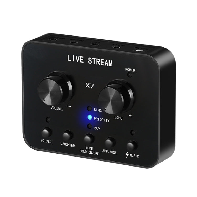 X7 Sound Card Voice Changer Mobile Phone And Computer Compatible With External Electronic Voice Call Microphone Live Sound Card