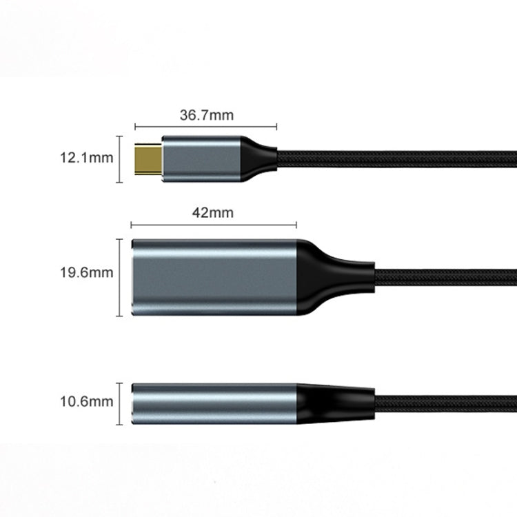 HW-TC01A USB 3.1 Type-C To HDMI Adapter Cable For Computer Phone Projectior, Silver, Black