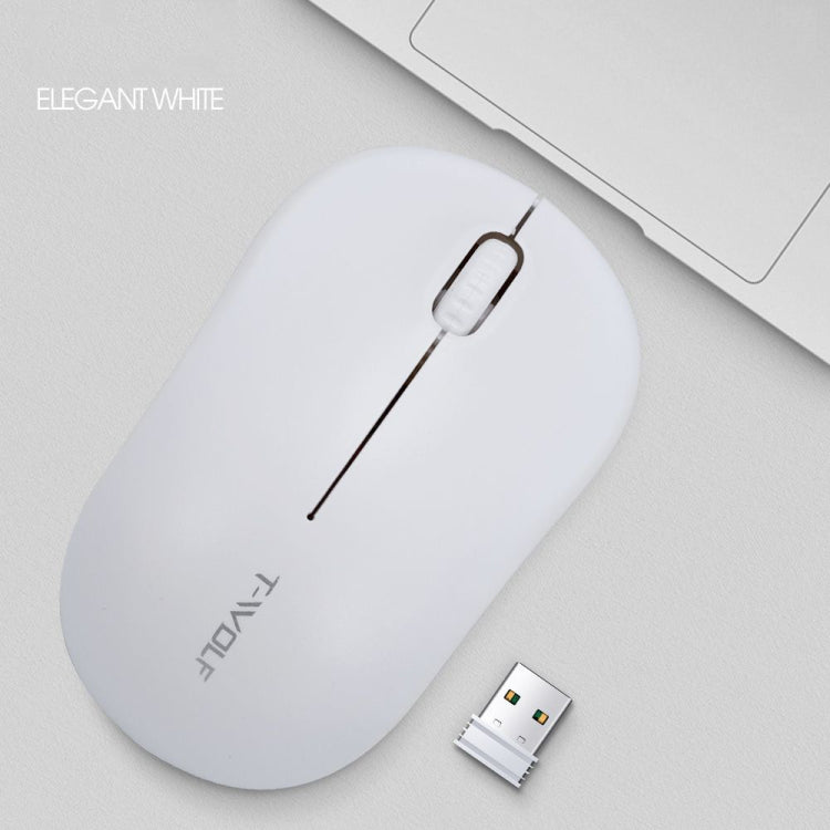 T-WOLF Q4 3 Keys 2.4GHz Wireless Mouse Desktop Computer Notebook Game Mouse, Black, White