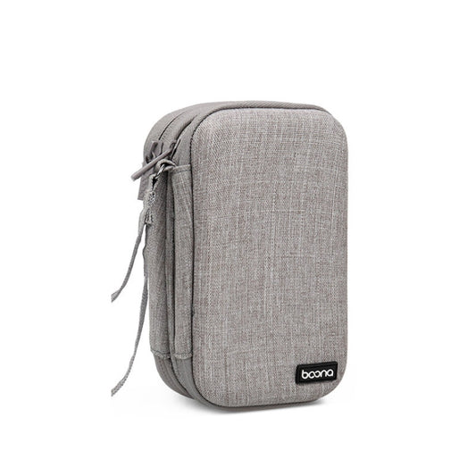 Baona BN-F027 Double-Layer Mobile Hard Disk Storage Bag EVA Hard Shell Hard Disk Protective Cover, Gray, Black