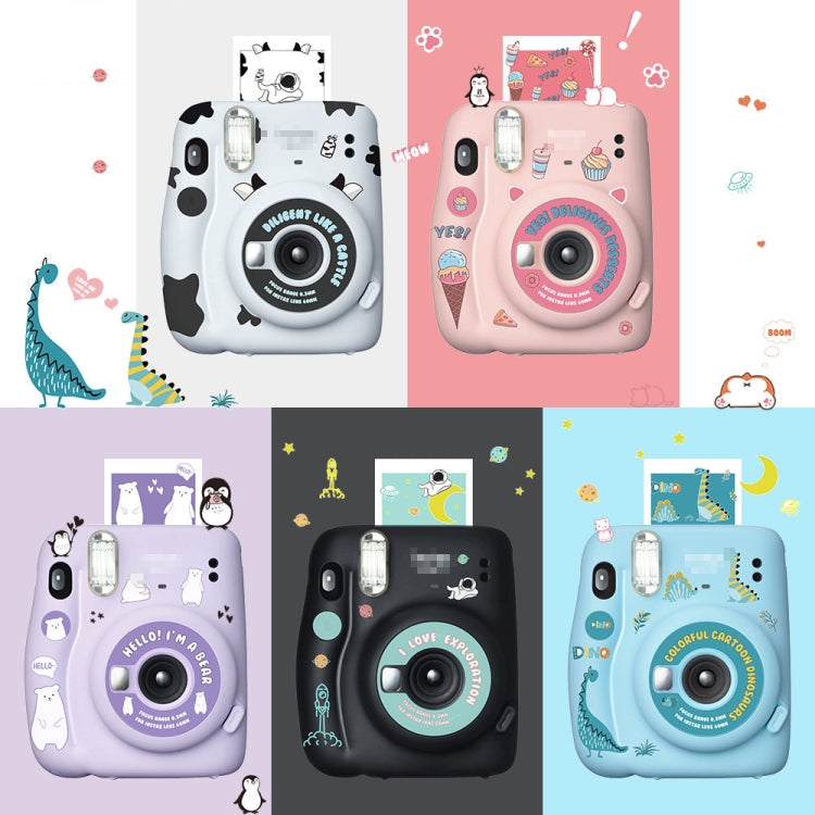 5 PCS 5 in 1 DIY Cute Cartoon  Camera Stickers Set for Fujifilm Instax mini 11, Dessert Animal Series, Space Animals Series