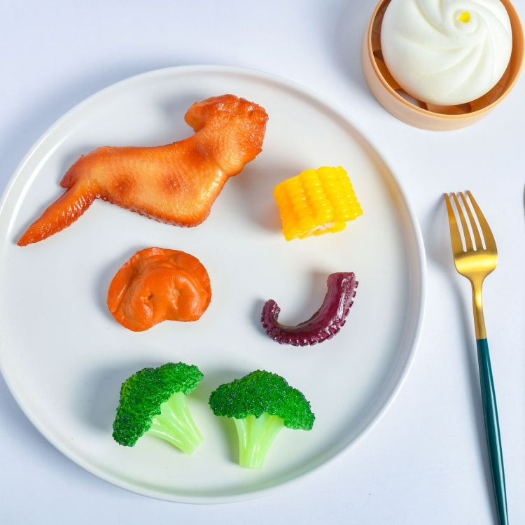 Simulation Food Model Photo Photography Props, 1 PC Fragrant Steak, 1 PC Linger Steak, 1 PC Brushed Steak, 2 PCS Chicken Wings, 3 PCS Pork Mouth, 3 PCS Poached Egg, 3 PCS Hot Dog, 3 PCS Squid, 4 PCS Broccoli, 4 PCS Mushroom, 4 PCS Corn, 10 PCS Root    ...