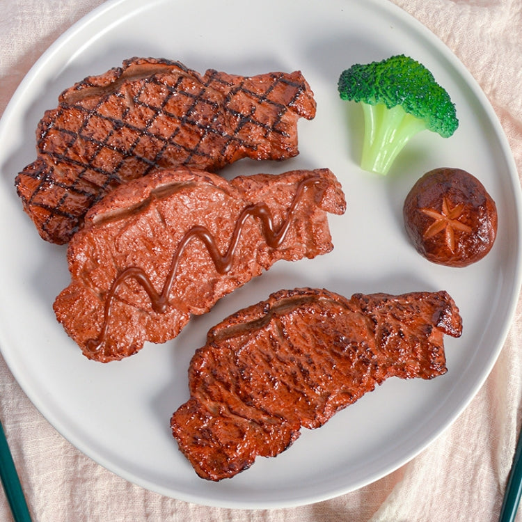 Simulation Food Model Photo Photography Props, 1 PC Fragrant Steak, 1 PC Linger Steak, 1 PC Brushed Steak, 2 PCS Chicken Wings, 3 PCS Pork Mouth, 3 PCS Poached Egg, 3 PCS Hot Dog, 3 PCS Squid, 4 PCS Broccoli, 4 PCS Mushroom, 4 PCS Corn, 10 PCS Root    ...