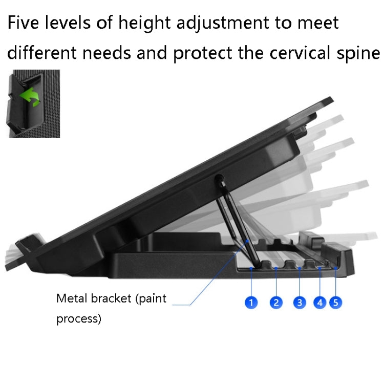 ICE COOREL N106 Laptop Base Adjustment Radiator Dual-Fan Notebook Cooling Bracket, Standard Version (Blue Light), Standard Version (Red Light), Luxury Version (Knight Dark), Luxury Version (Ivory White), Luxury Version (Sea Blue)                       ...