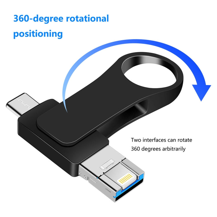 USB 3.0 + 8 Pin + USB-C / Type-C 3 in 1 Mobile Computer Metal U-Disk, 16GB, 32GB, 64GB, 8GB