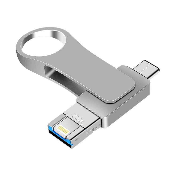 USB 3.0 + 8 Pin + USB-C / Type-C 3 in 1 Mobile Computer Metal U-Disk, 16GB, 32GB, 64GB, 8GB