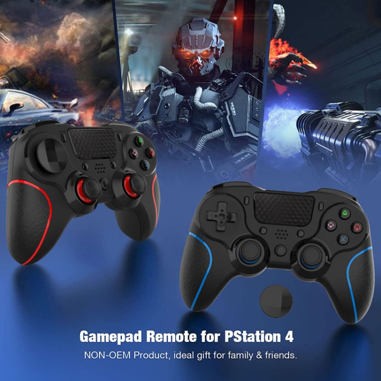 MB-P913 PC Six-Axis Somatosensory Back Key Programming Dual Vibration Bluetooth Gamepad For PS4 Pro, Red Black, Blue Black, Black White, Black