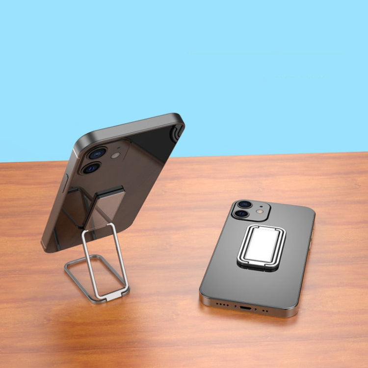 Square Folding Metal Holder Rotating Back Stick Desktop Phone Ring Holder, Square Folding (Rose Gold), Square Folding (Space Silver), Square Folding (Black)