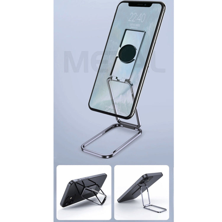 Square Folding Metal Holder Rotating Back Stick Desktop Phone Ring Holder, Square Folding (Rose Gold), Square Folding (Space Silver), Square Folding (Black)