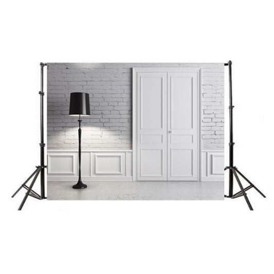 2.1m x 1.5m 3D Anchor Live Room Photo Studio Background Cloth, Door & Standing lamp