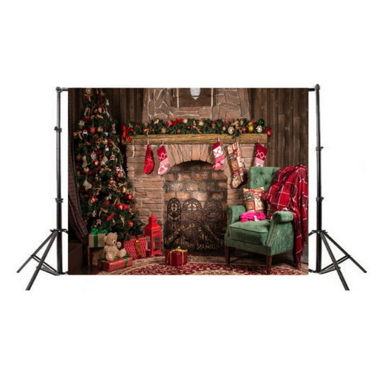 2.1m x 1.5m 3D Christmas Fireplace Studio Background Cloth, Christmas Fireplace