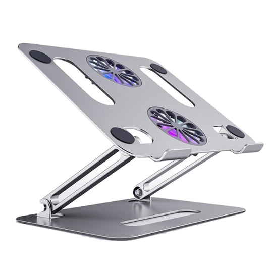 BONERUY P43F Aluminum Alloy Folding Computer Stand Notebook Cooling Stand, Silver, Silver with Type-C Cable, Gray with Type-C Cable