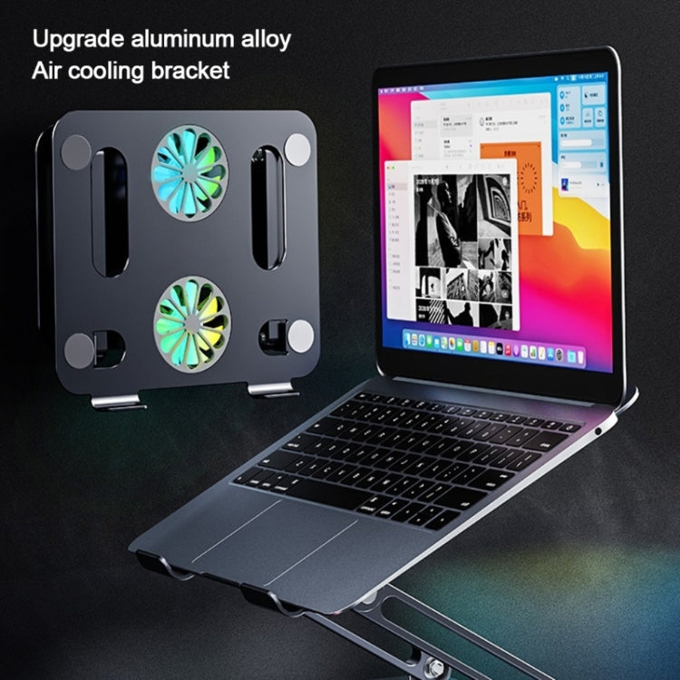 BONERUY P43F Aluminum Alloy Folding Computer Stand Notebook Cooling Stand, Silver, Silver with Type-C Cable, Gray with Type-C Cable