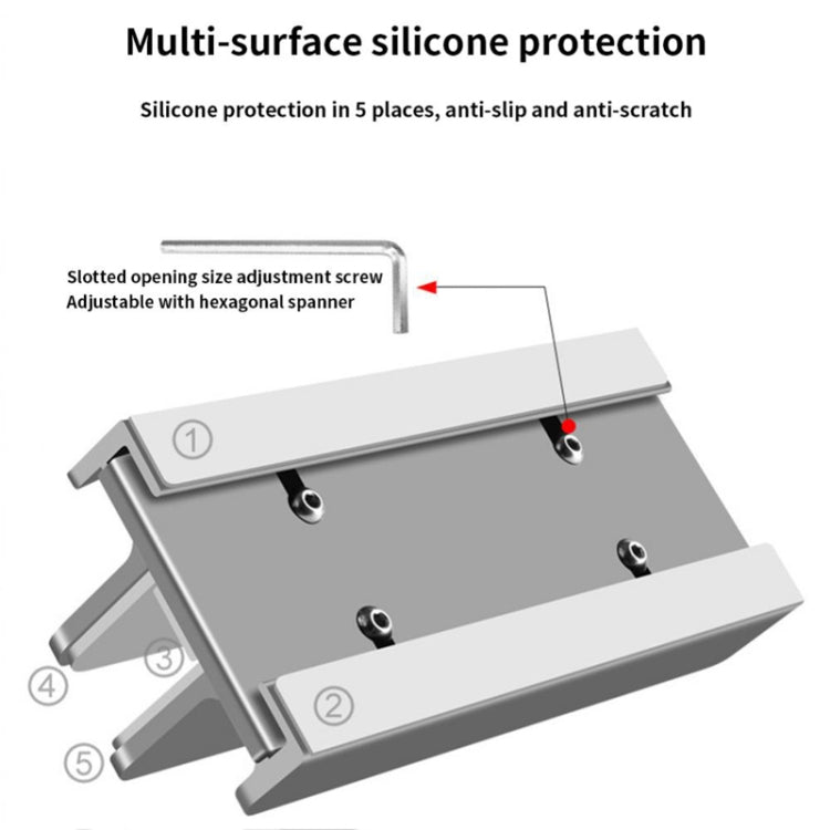 Aluminum Alloy Laptop Tablet Phone Storage Stand, L400 Single Slot (Gray), L401 Double Slot (Silver), L401 Double Slot (Gray), L402 Three Slots (Silver), L402 Three Slots (Gray)
