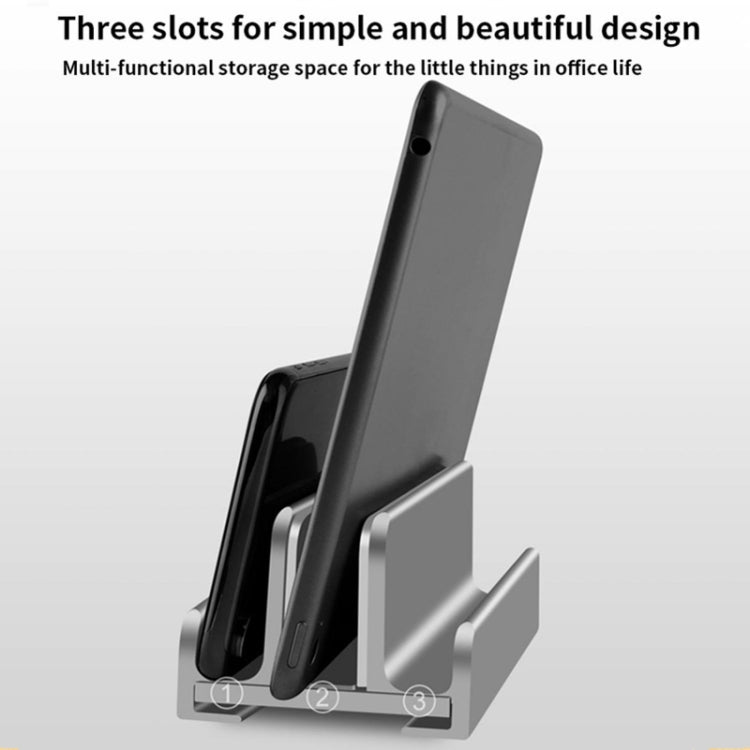 Aluminum Alloy Laptop Tablet Phone Storage Stand, L400 Single Slot (Gray), L401 Double Slot (Silver), L401 Double Slot (Gray), L402 Three Slots (Silver), L402 Three Slots (Gray)