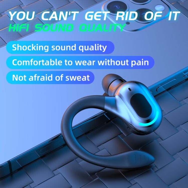 F8 Bluetooth 5.1 Ear-Mounted Stereo Wireless Sports Earphone, Single Earphone (White), Single Earphone (Black+Red), Single Earphone (Black+Blue), Single Earphone (Black+Green), Single Earphone (Black)