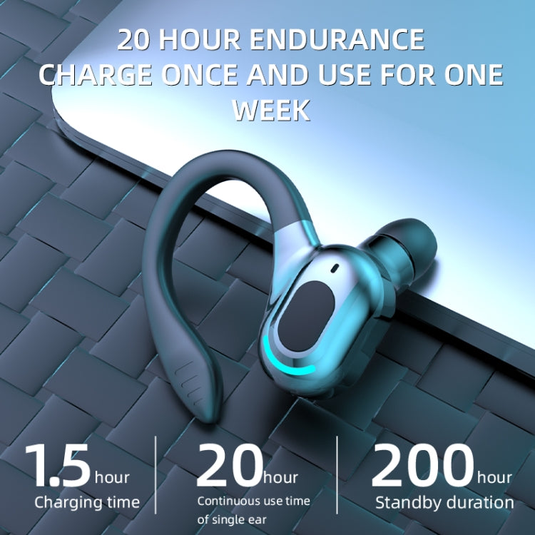 F8 Bluetooth 5.1 Ear-Mounted Stereo Wireless Sports Earphone, Single Earphone (White), Single Earphone (Black+Red), Single Earphone (Black+Blue), Single Earphone (Black+Green), Single Earphone (Black)