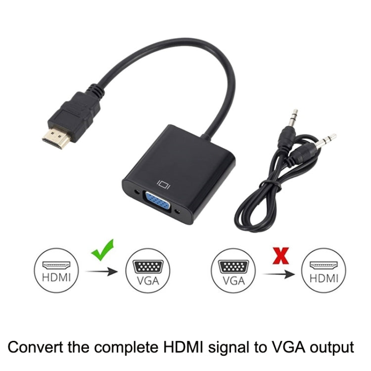 ZHQ008 HD HDMI To VGA Converter with Audio, White, Black