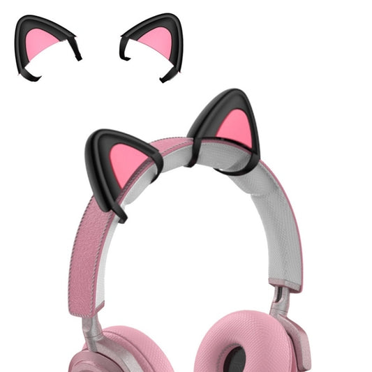 T6 Cute Cat Ear Decoration for Headphones, Black, White