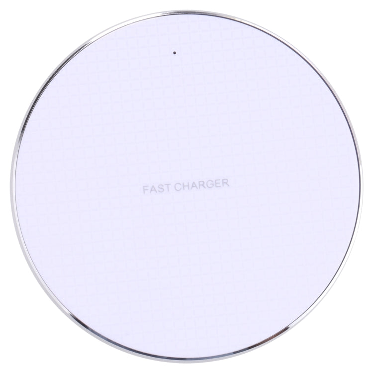 Q25 15W Plaid Pattern Desktop Metal Round Wireless Charger, 15W Metal