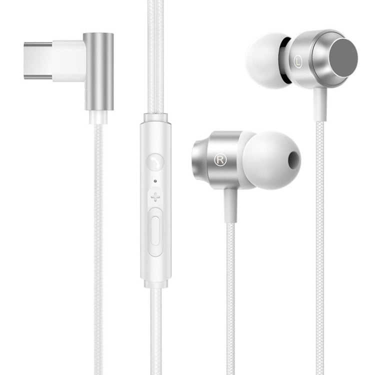 TS902 Metal In-Ear USB-C / Type-C Game Earphone, Cable Length: 1.2m, Red, Green, Black, Silver Gray