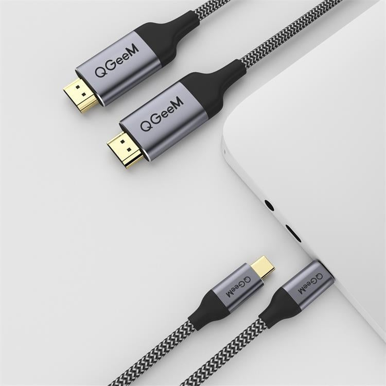 QGeeM QG-UA09 Type-C To HDMI Cable, 1.8m, 3m