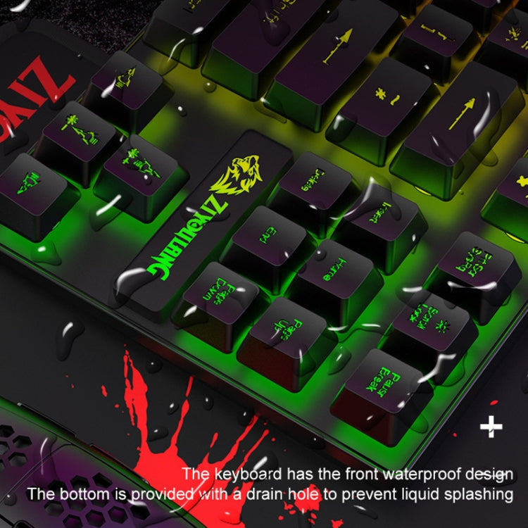 ZIYOU LANG T2 88 Keys Gaming Mechanical Luminous Keyboard and Mouse Set, Cable Length: 1.6m, T2 Black, T2 White