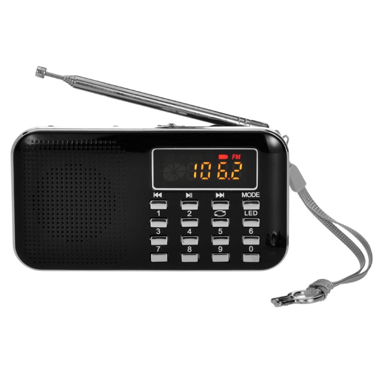 L-218AM  MP3 Radio Speaker Player Support TF Card USB with LED Flashlight Function, Gold, Black, Blue, White, Red