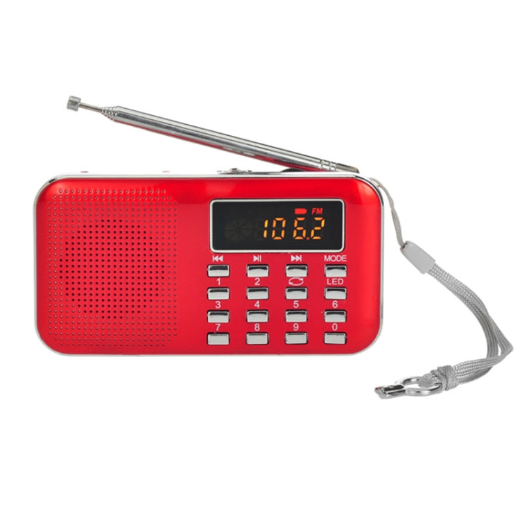 L-218AM  MP3 Radio Speaker Player Support TF Card USB with LED Flashlight Function, Gold, Black, Blue, White, Red
