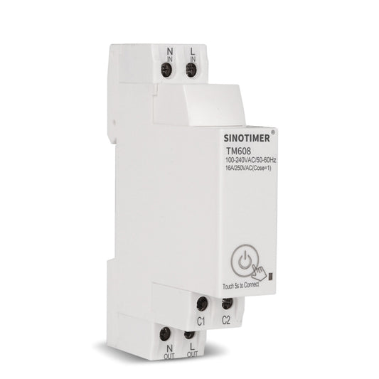 SINOTIMER TM608 Smart WiFi Single-Phase Power Meter Mobile App Home Rail Meter 16A 100-240V, TM608