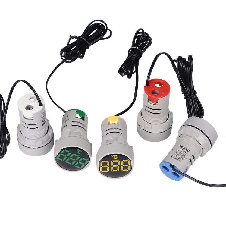 SINOTIMER -20-199 Degrees Celsius Small Temperature Display Indicator, ST16C-03 Blue, ST16C-04 Green, ST16C-05 Yellow, ST16C-01 Red, ST16C-02 White
