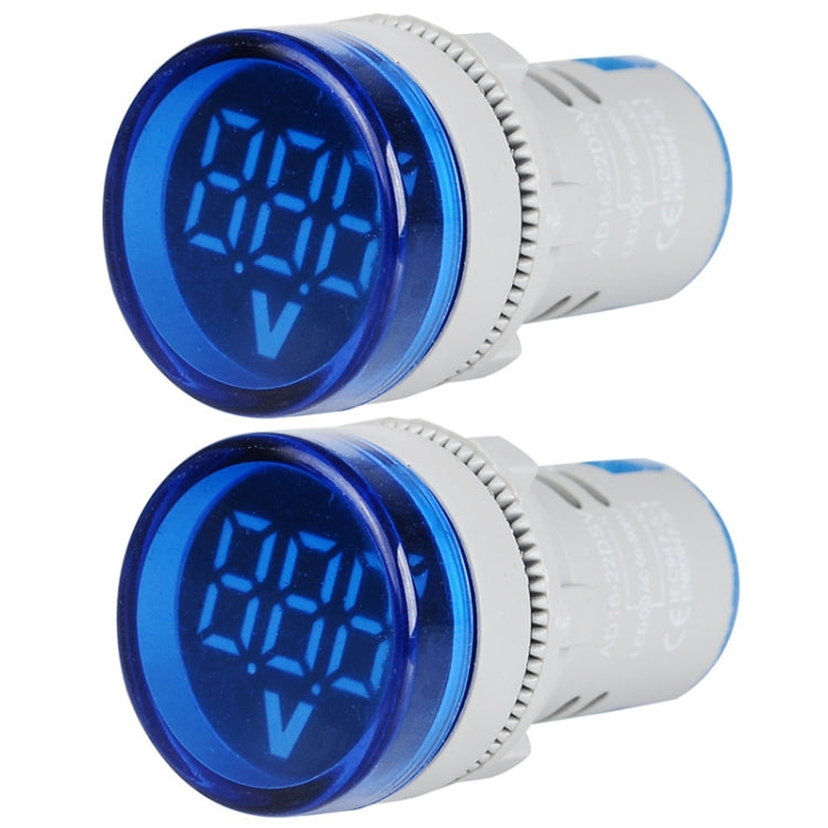 2 PCS DC Voltage Signal Indicator 22mm Round 6-100V Universal Voltmeter, 6-100V Red, 6-100V White, 6-100V Blue, 6-100V Green, 6-100V Yllow