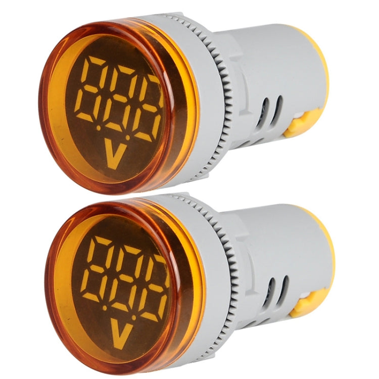 2 PCS DC Voltage Signal Indicator 22mm Round 6-100V Universal Voltmeter, 6-100V Red, 6-100V White, 6-100V Blue, 6-100V Green, 6-100V Yllow