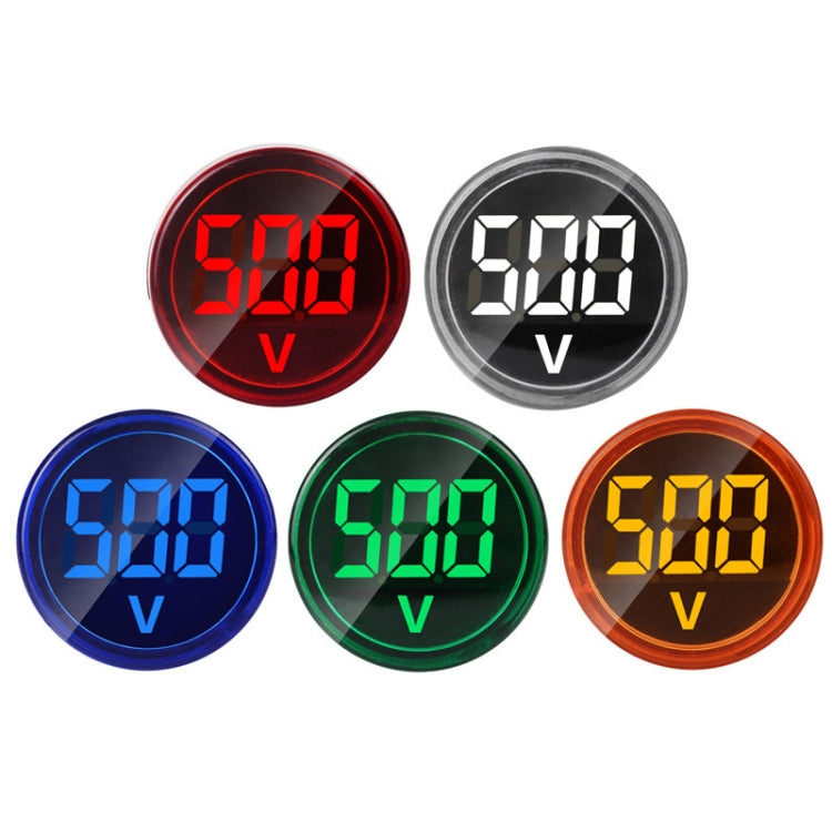 2 PCS DC Voltage Signal Indicator 22mm Round 6-100V Universal Voltmeter, 6-100V Red, 6-100V White, 6-100V Blue, 6-100V Green, 6-100V Yllow