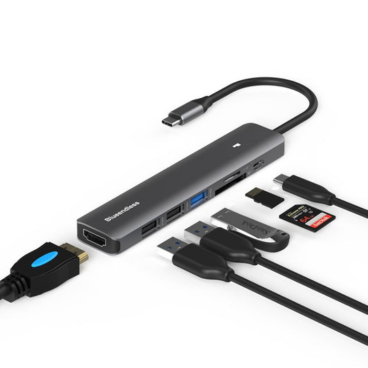 Blueendless Type-C+USB 3.0/2.0+HDMI4K HUB, Specification:, 7 in 1, 5 in 1