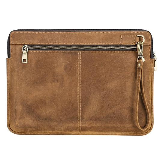 CONTACTS FAMILY Leather Laptop Sleeve For Macbook Pro 14.2 Inch, Brown, Coffee