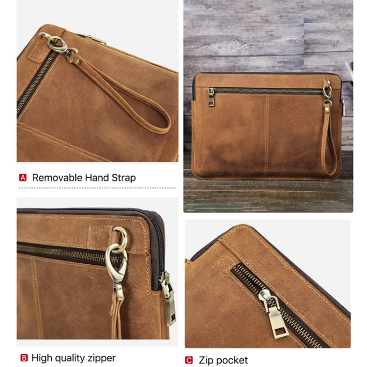 CONTACTS FAMILY Leather Laptop Sleeve For Macbook Pro 14.2 Inch, Brown, Coffee