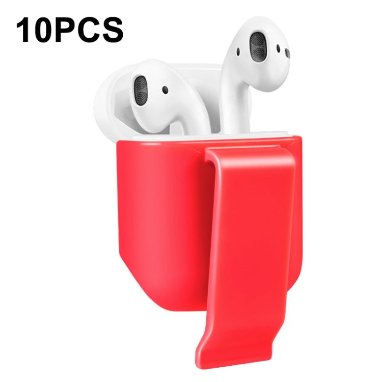 10 PCS Portable Headset Waist Hanging Protective Cover, Suitable For AirPods 2, Waist Hanging Pink, Waist Hanging Red, Waist Hanging Black, Waist Hanging Navy, Waist Hanging Gray, Waist Hanging White