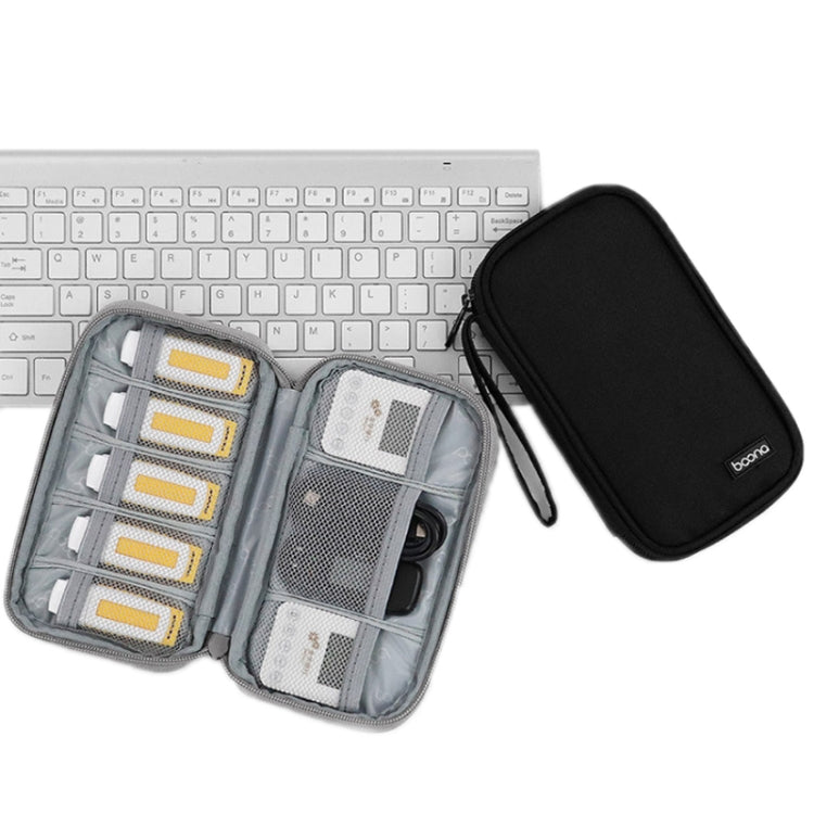 Baona BN-C004 Mini U Disk Headphone Data Cable Storage Bag, Color:, Single Layer (Gray), Single Layer (Black), Double Layer (Gray), Double Layer (Black)