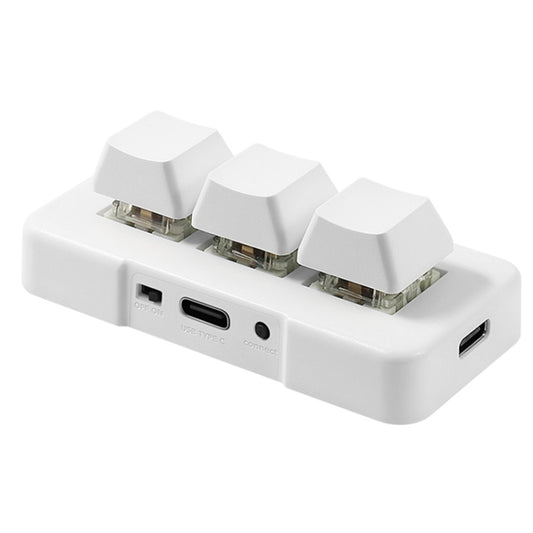 MK321 3 Keys Custom Keys Game Office PS Clip Macro Programming Keypad, Cable Length: 1.5m, White, Black