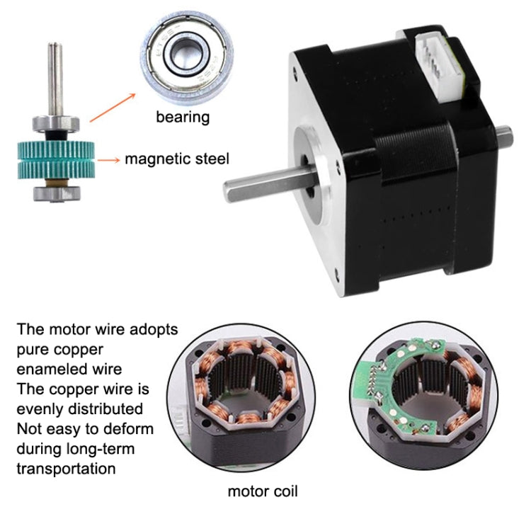 42BYGH34-1304B 1.3A 0.30N 3D Printer 42-Step Moto Dual Output Shaft Carving Machine, 42BYGH34-1304B