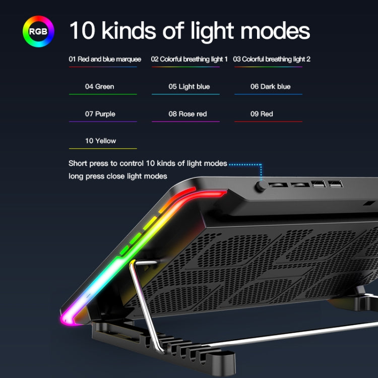 CoolCold F5  Laptop Radiator Bracket Office Desk Adjustable Laptop Cooler,Style:, Fantasy Edition