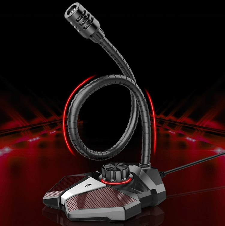 JK Omni-directional Pick-up Microphone Built-in Sound Card  Flexible Gaming Mic, 3.5mm