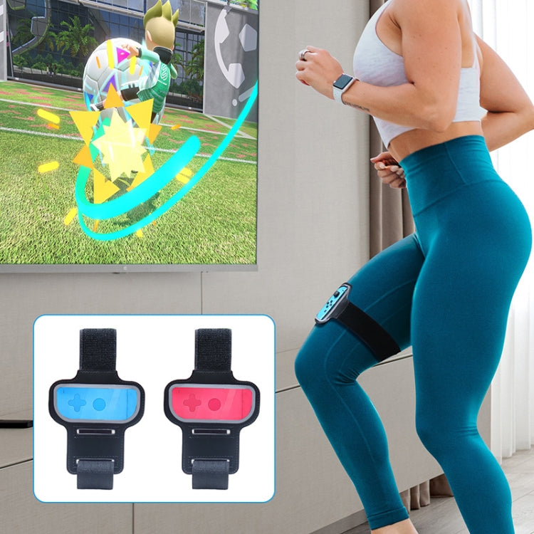 2PCS JYS JYS-NS242 For Nintendo Switch Joy-con Small Handlebar Leg Sports Straps, JYS-NS242(Black), JYS-NS242(Red Blue)