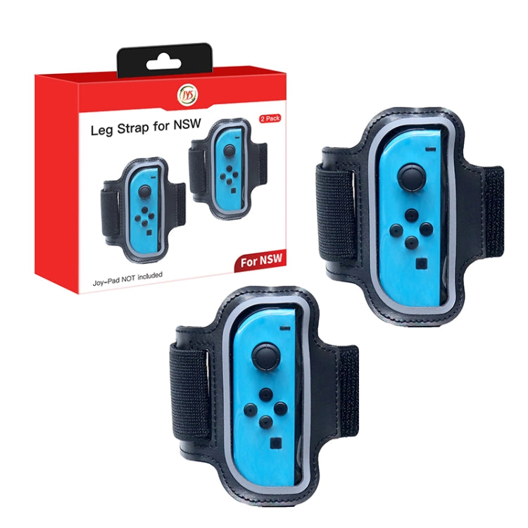 2PCS JYS JYS-NS242 For Nintendo Switch Joy-con Small Handlebar Leg Sports Straps, JYS-NS242(Black), JYS-NS242(Red Blue)
